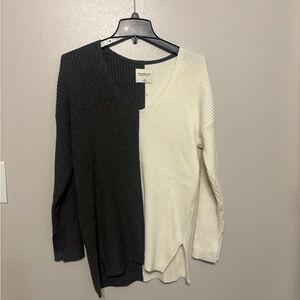 Two-Tone Grey & Cream Women's Sweater